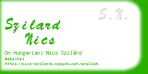 szilard nics business card